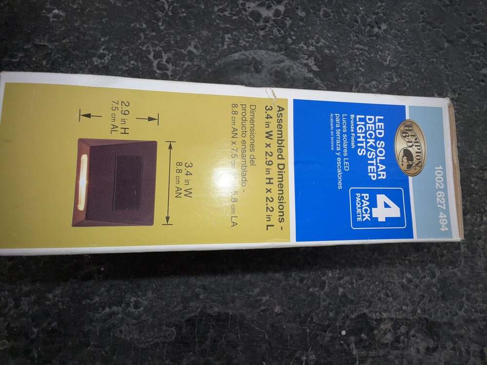 Hampton Bay 4-Pack LED Solar Deck/Step Lights, Bronze Finish - Picture 2 of 4